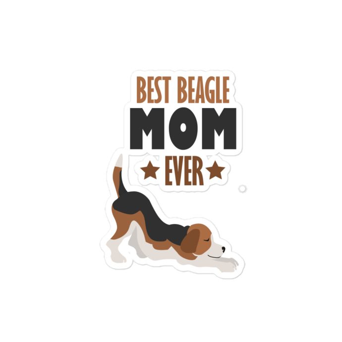 best beagle mom ever stickers 4 x 4 variant