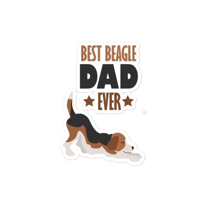 best beagle dad ever stickers 4 x 4 variant
