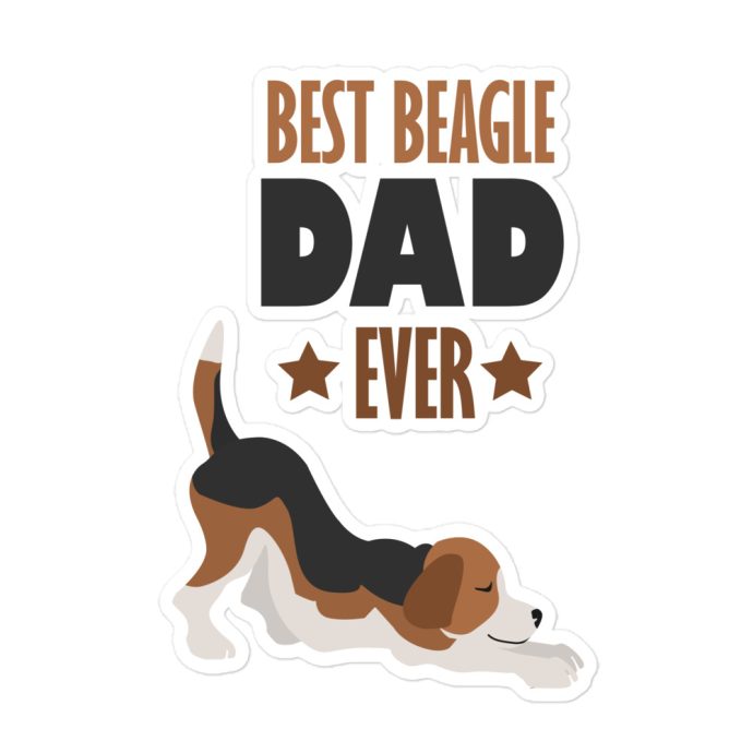 best beagle dad ever stickers 5.5 x 5.5 variant