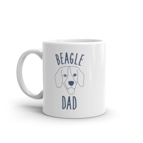 white beagle dad silhouette mug 11 oz left view