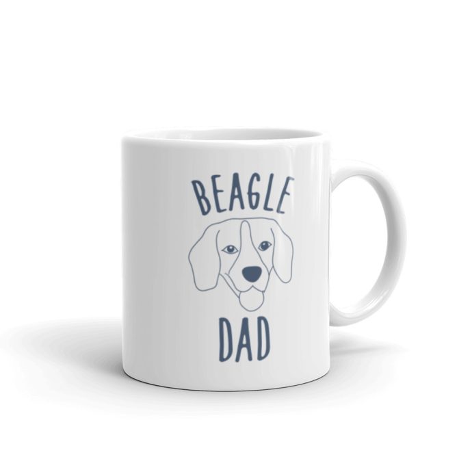 white beagle dad silhouette mug 11 oz right view