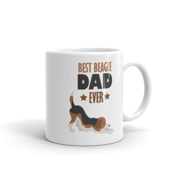 white best beagle dad ever mug right view