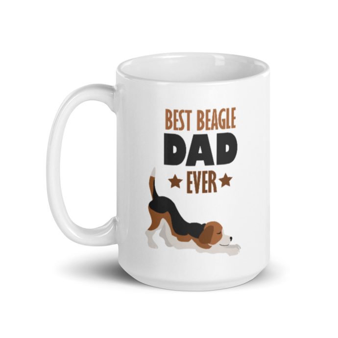 best beagle dad ever mug 15 oz handle on left