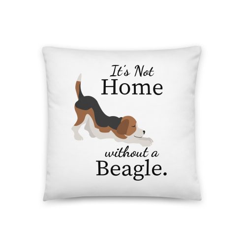 beagle throw pillow 18 x 18 variant back view