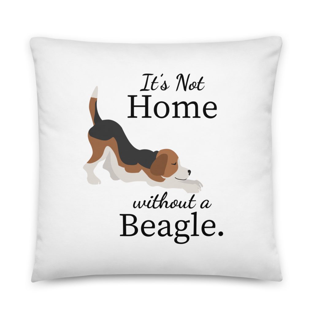 beagle throw pillow 22 x 22 variant back view