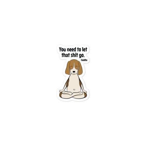 buddha beagle sticker 3 x 3 variant