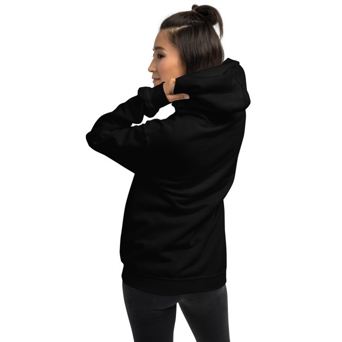 black beagle mom silhouette hoodie left back view