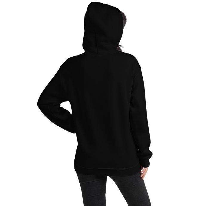 black buddha beagle hoodie sweatshirt with girl back view