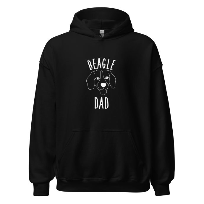 black beagle dad silhouette hoodie front view