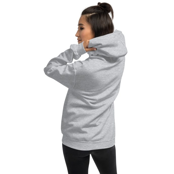 grey beagle mom silhouette hoodie left back view