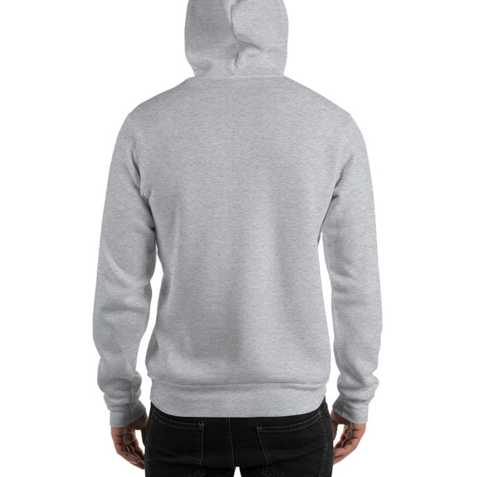 grey beagle dad silhouette hoodie back view