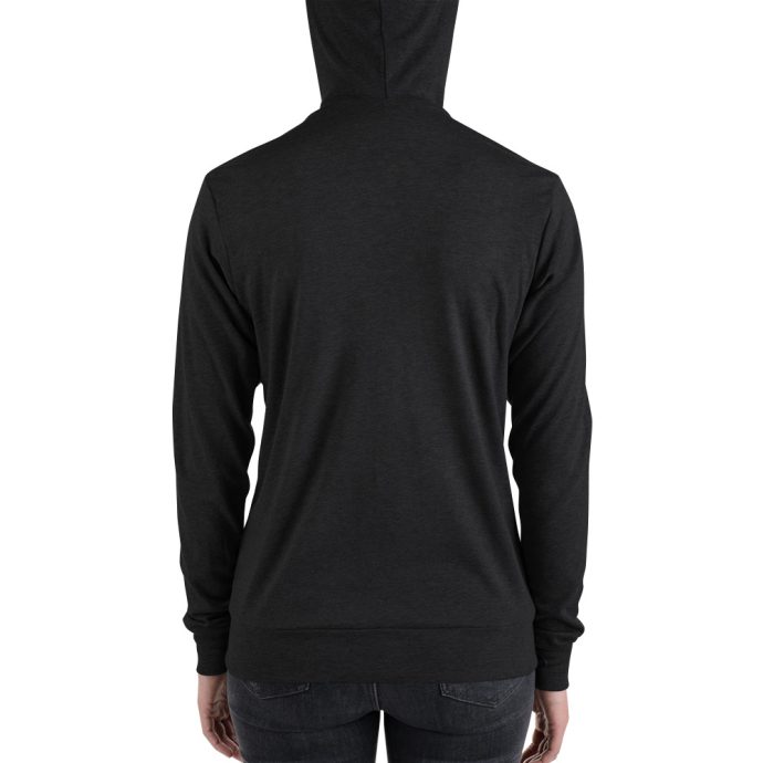 classic beagle black zip hoodie back view