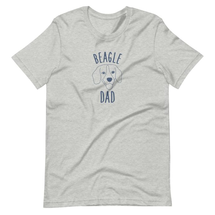 grey beagle dad silhouette t-shirt front view