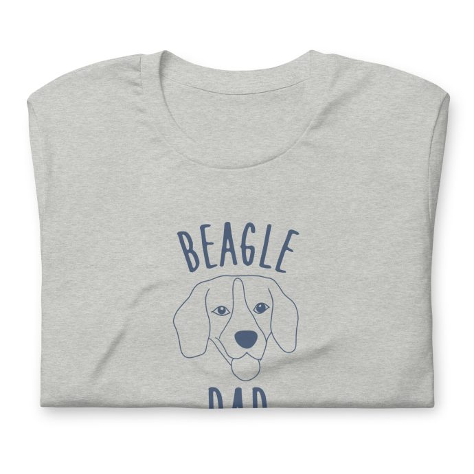 grey beagle dad silhouette t-shirt folded front