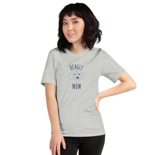 grey beagle mom silhouette t-shirt front view