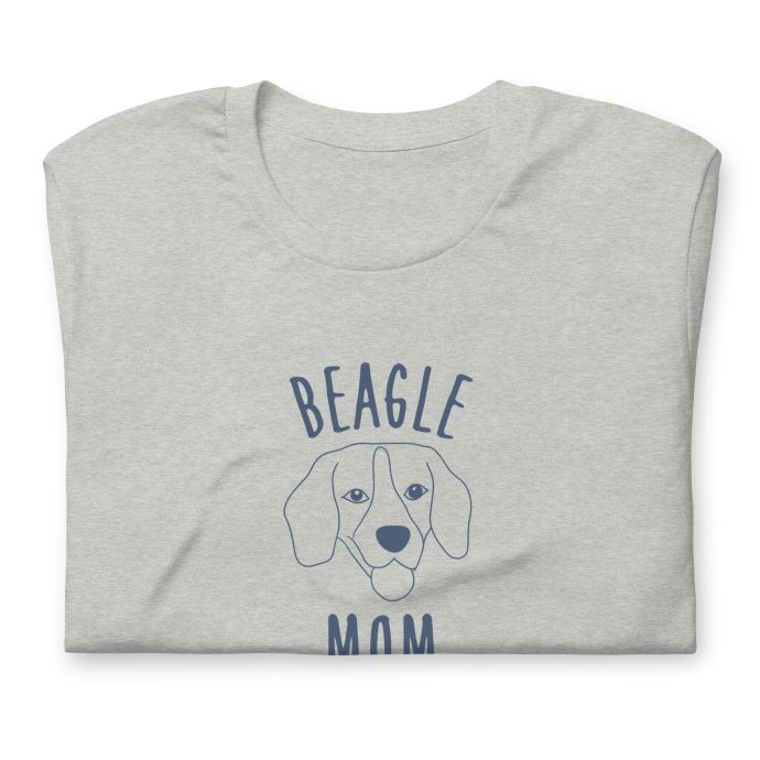 grey beagle mom silhouette t-shirt folded front view