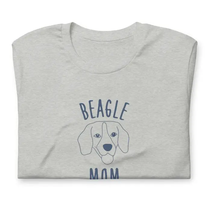 grey beagle mom silhouette t-shirt folded front view