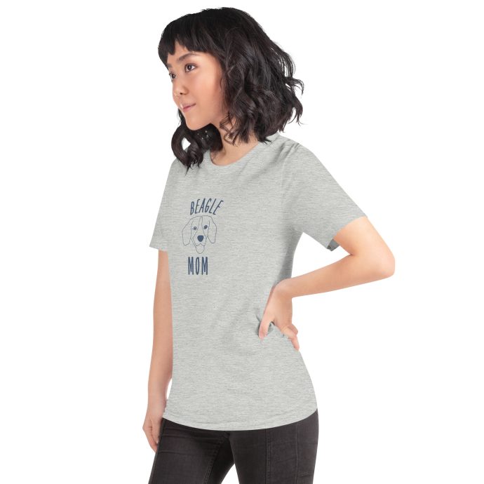 grey beagle mom silhouette t-shirt left front view