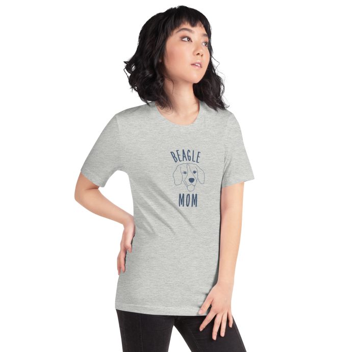 grey beagle mom silhouette t-shirt right front view