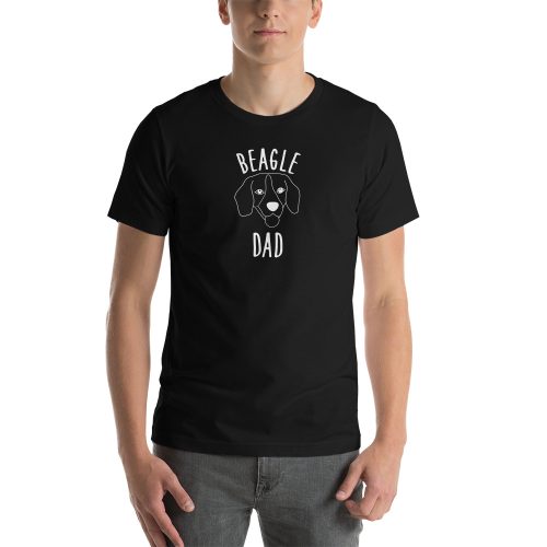 black beagle dad silhouette t-shirt with guy front view