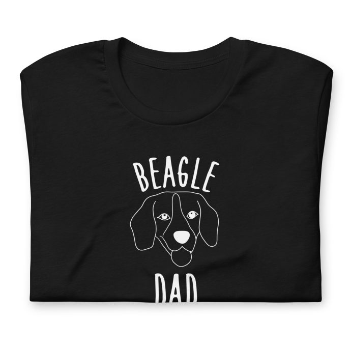 black beagle dad silhouette t-shirt folded closeup