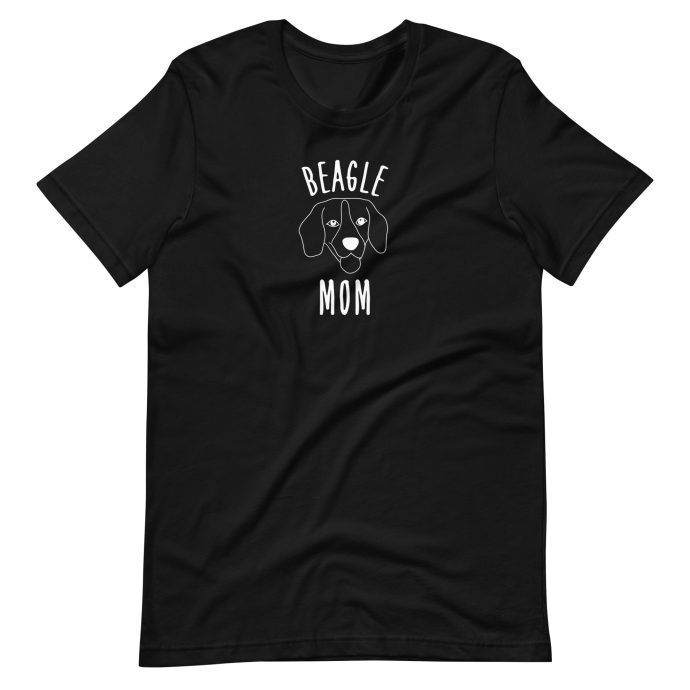 black beagle mom silhouette t-shirt front view
