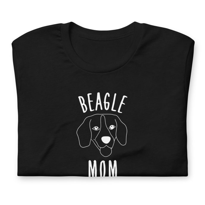 black beagle mom silhouette t-shirt folded front view