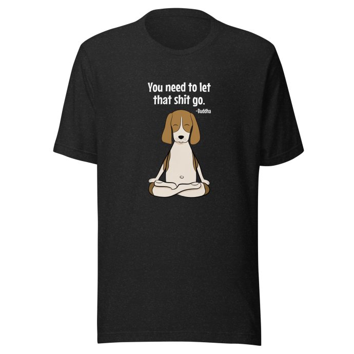 black buddha beagle t-shirt front view