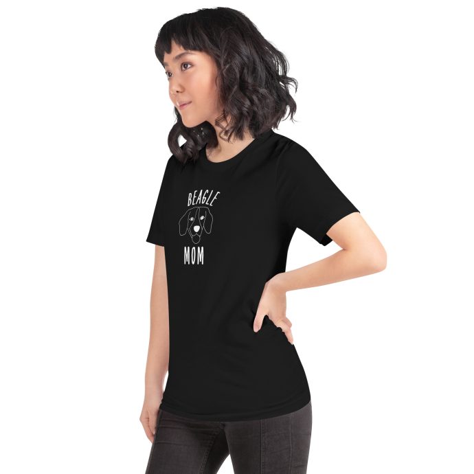 black beagle mom silhouette t-shirt left front view