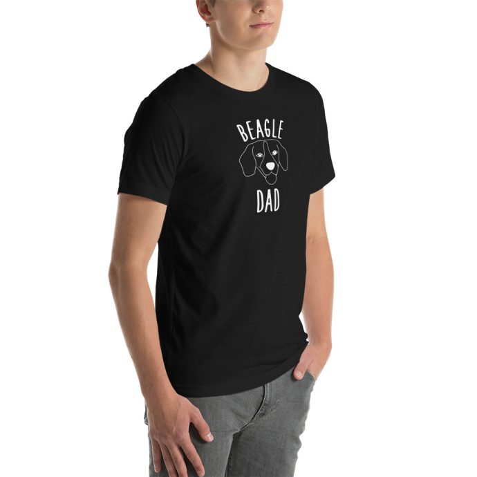 black beagle dad silhouette t-shirt right front view