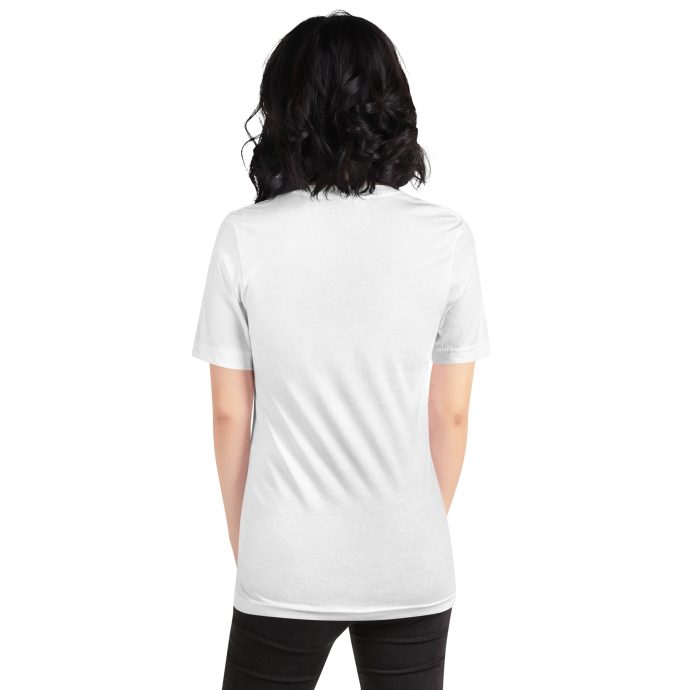 white buddha beagle t-shirt with girl back view