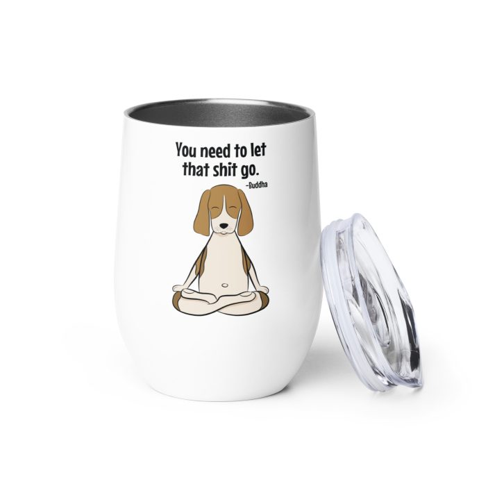 buddha beagle wine tumbler front view