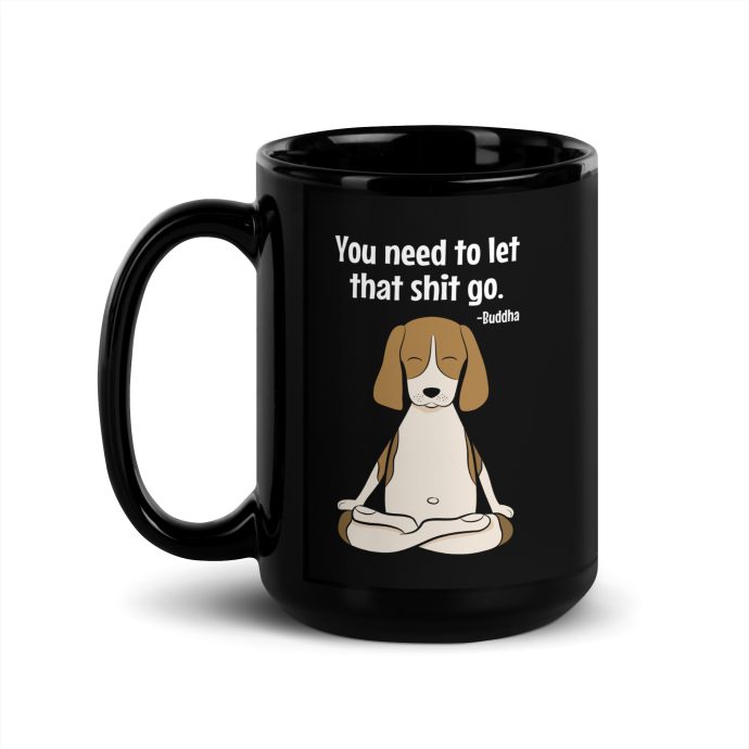 black buddha beagle mug 15 oz right view