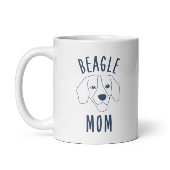 white beagle mom silhouette 11 oz right view