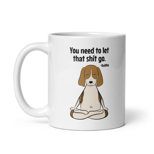 white buddha beagle mug 11 oz right view