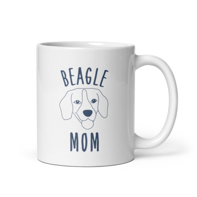 white beagle mom silhouette 11 oz left view