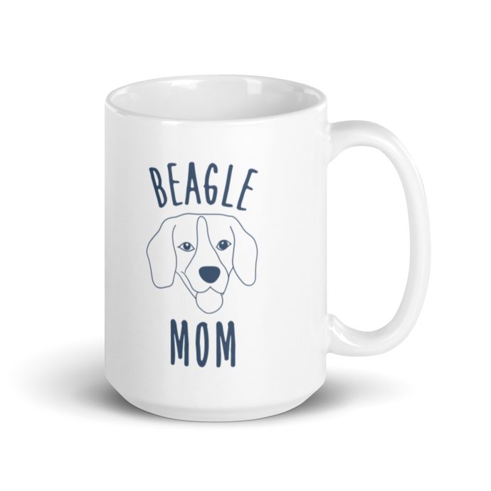 white beagle mom silhouette 15 oz left view