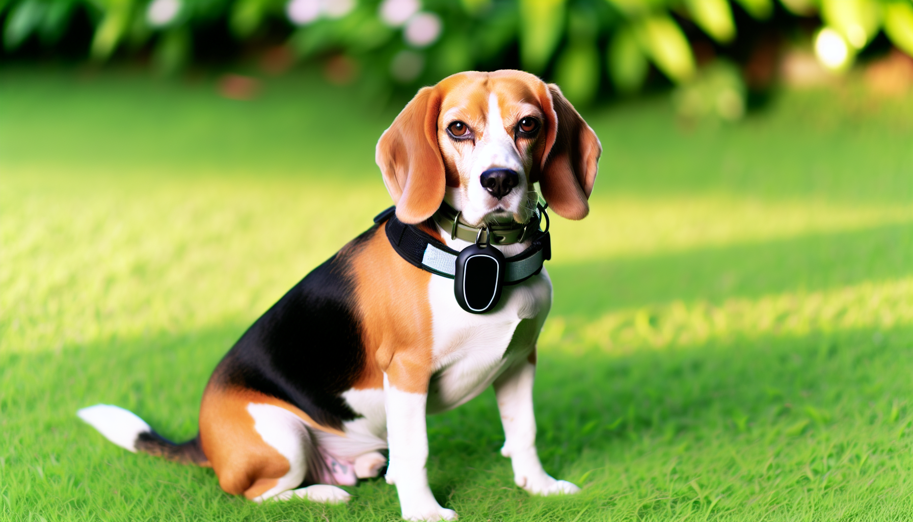 Beagle with GPS tracker