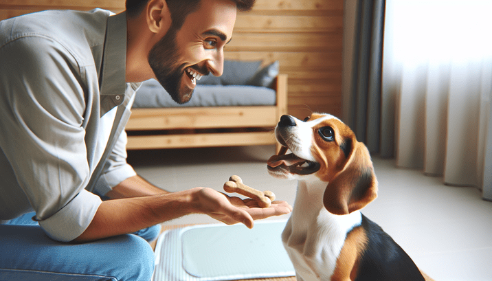 Positive reinforcement for beagle potty training