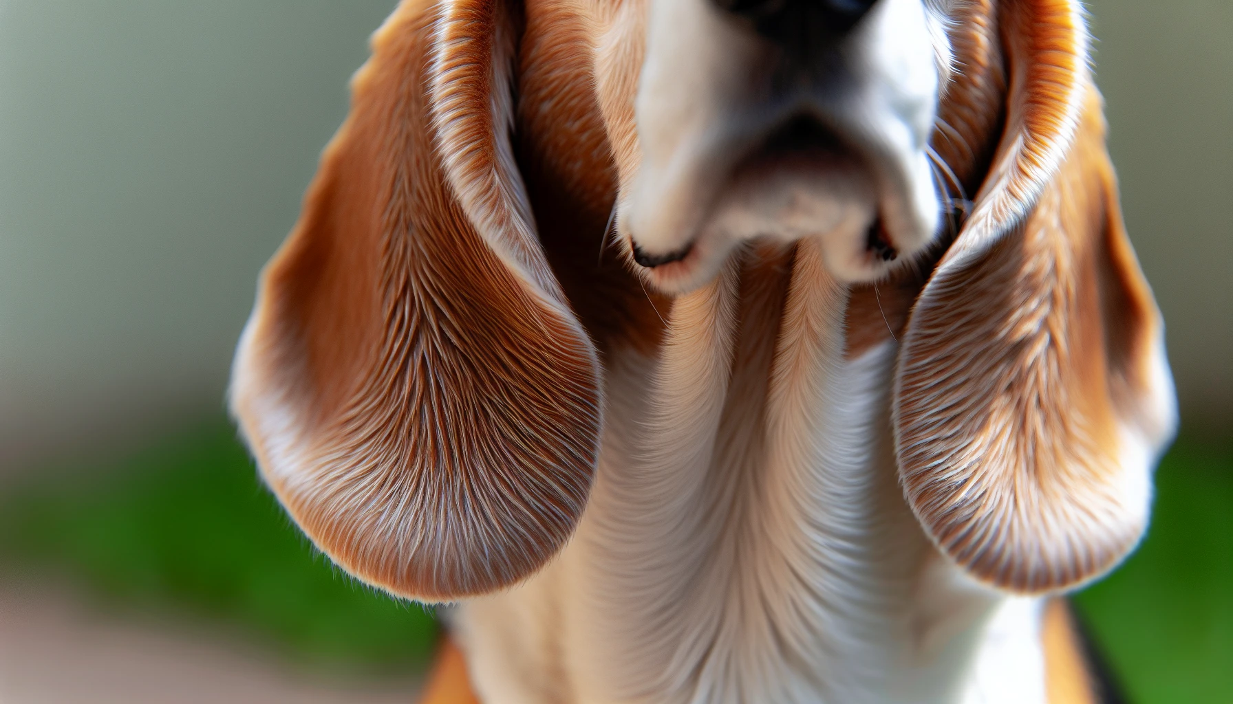 Close-up of a beagle's ears