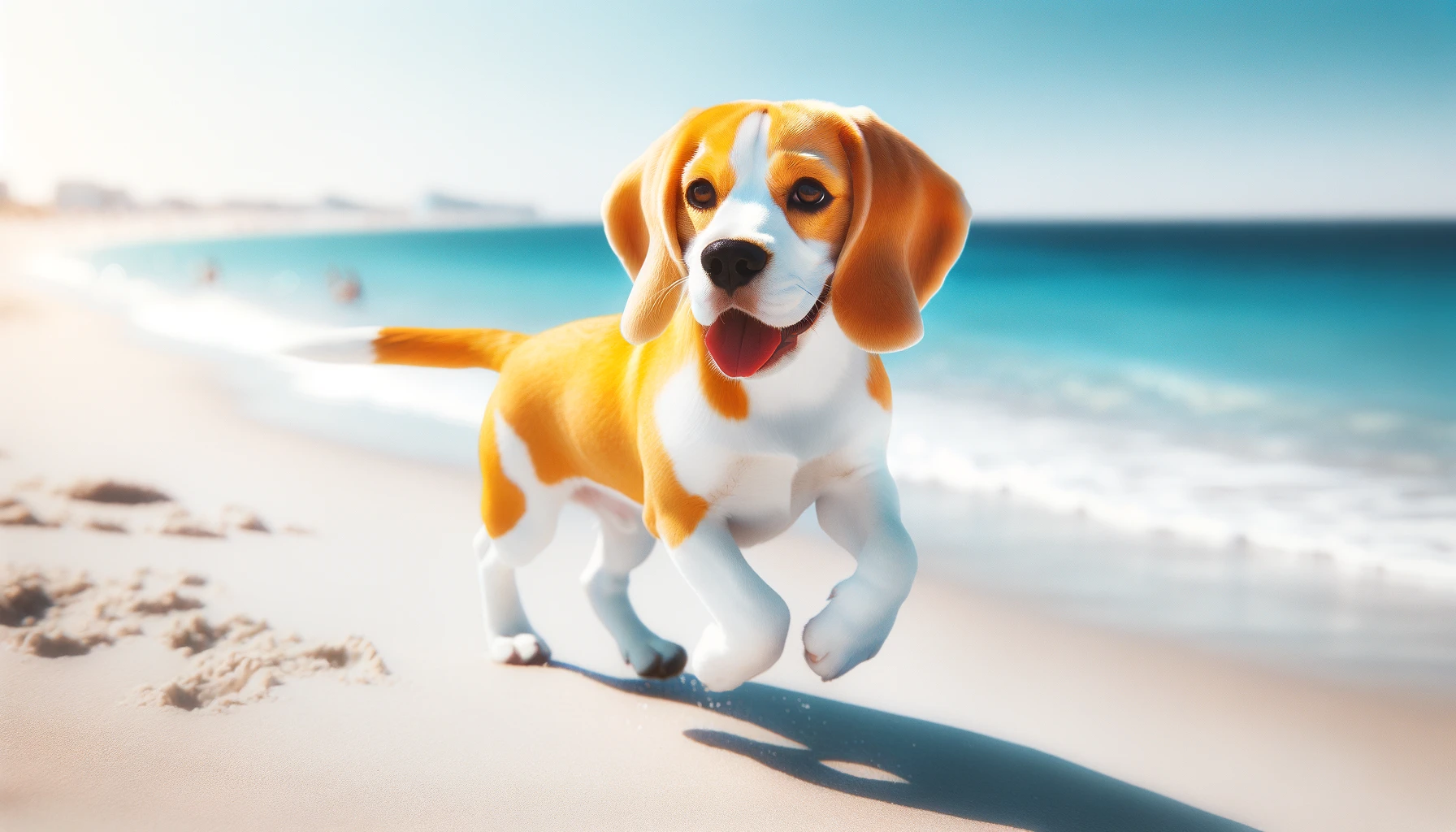 Beagle on a sunny beach