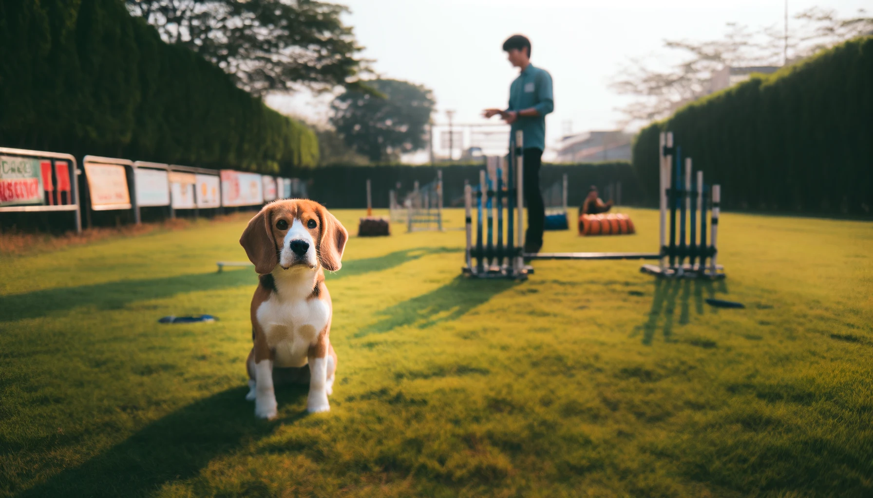 Beagle in obedience training