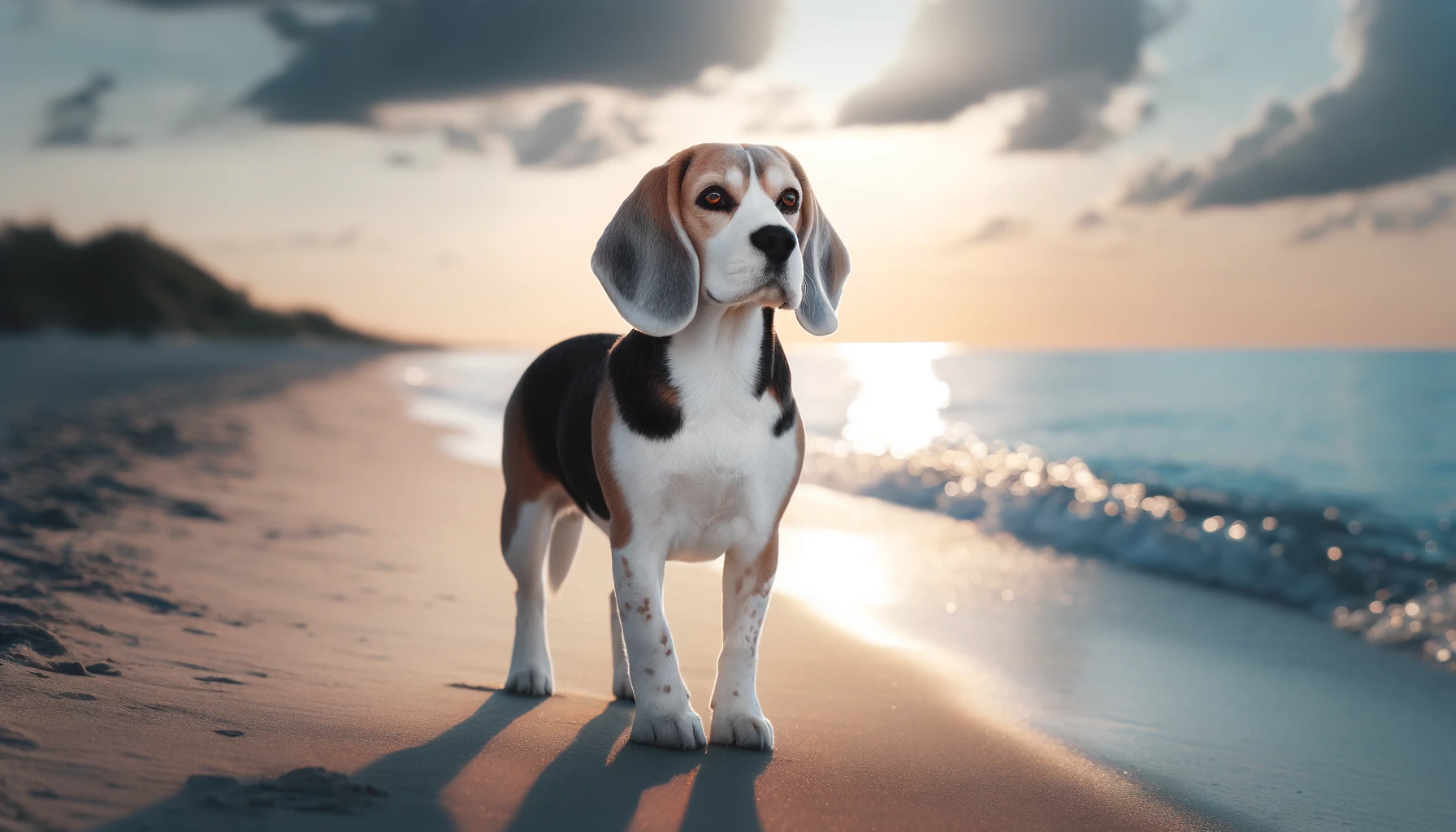 Beagle on a beach
