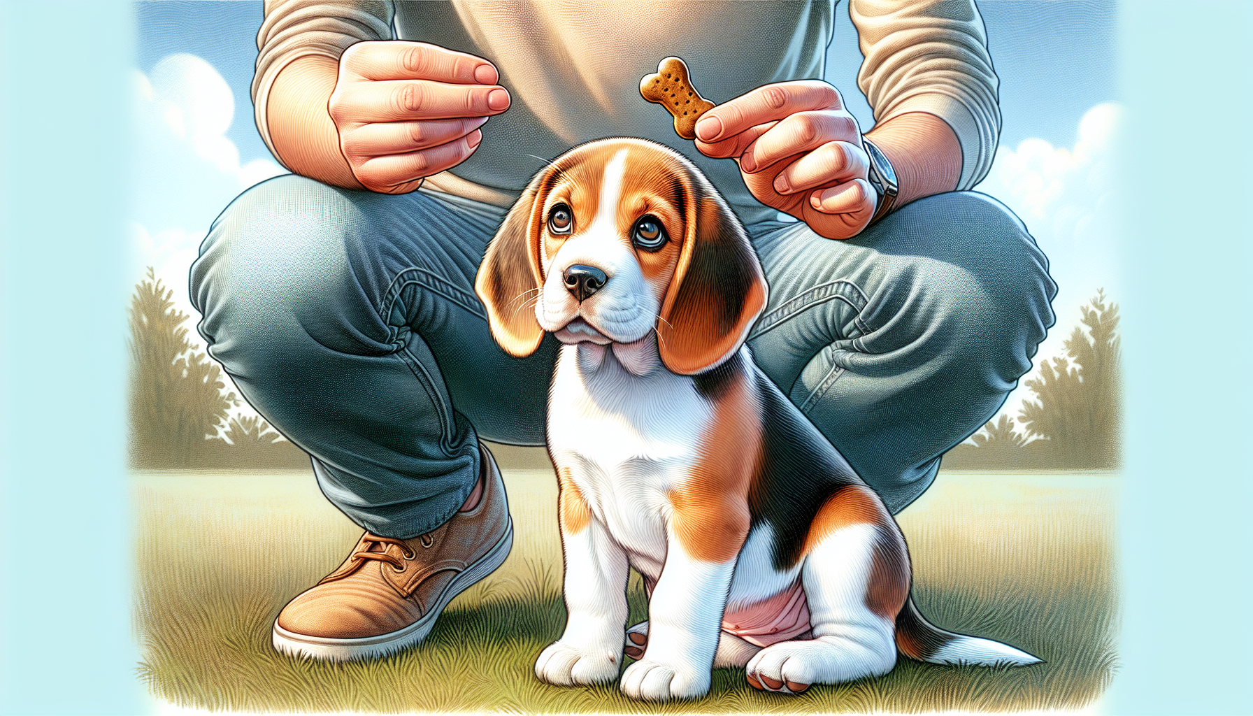 beagle puppy training session