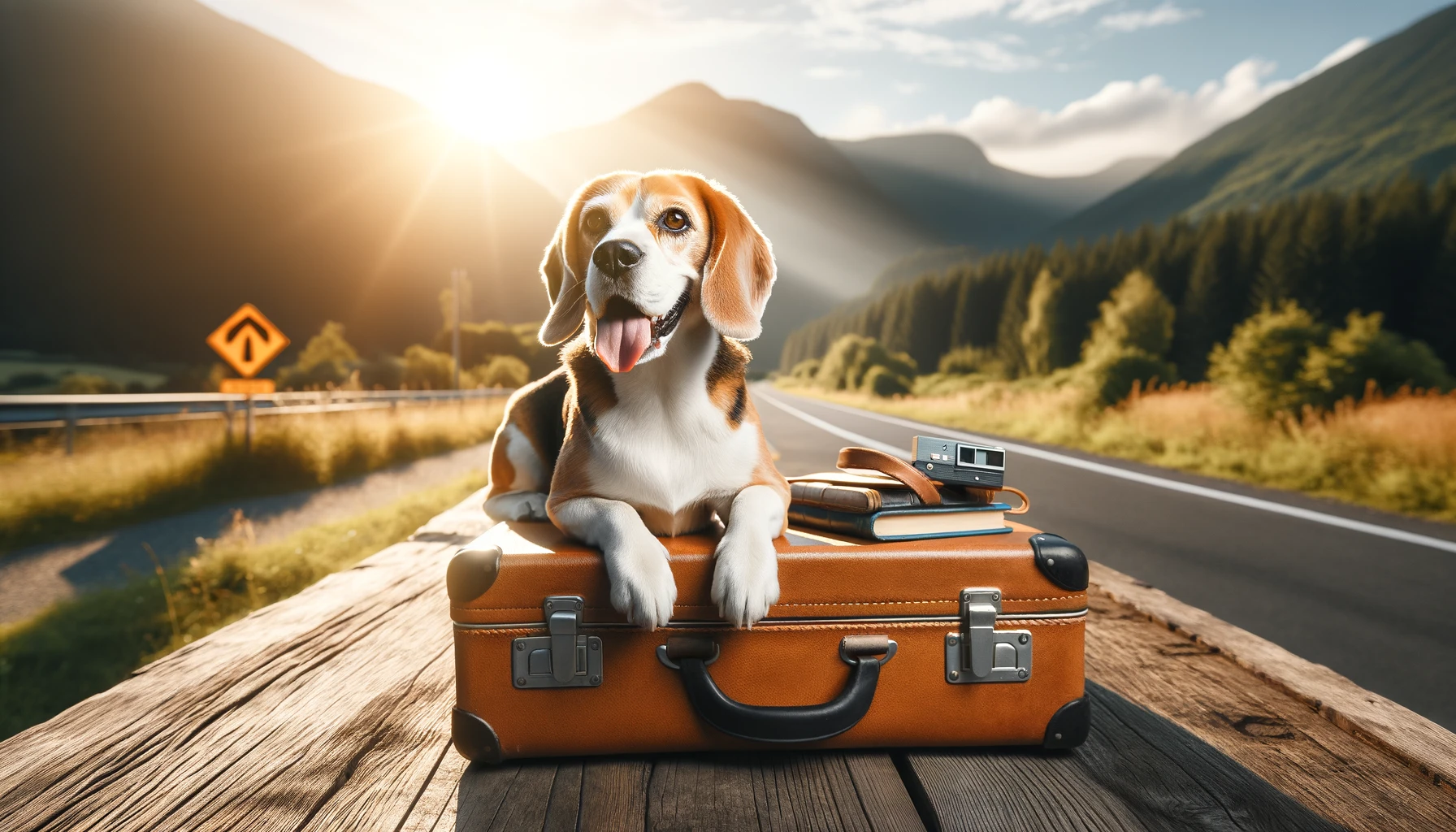 beagle ready for a road trip