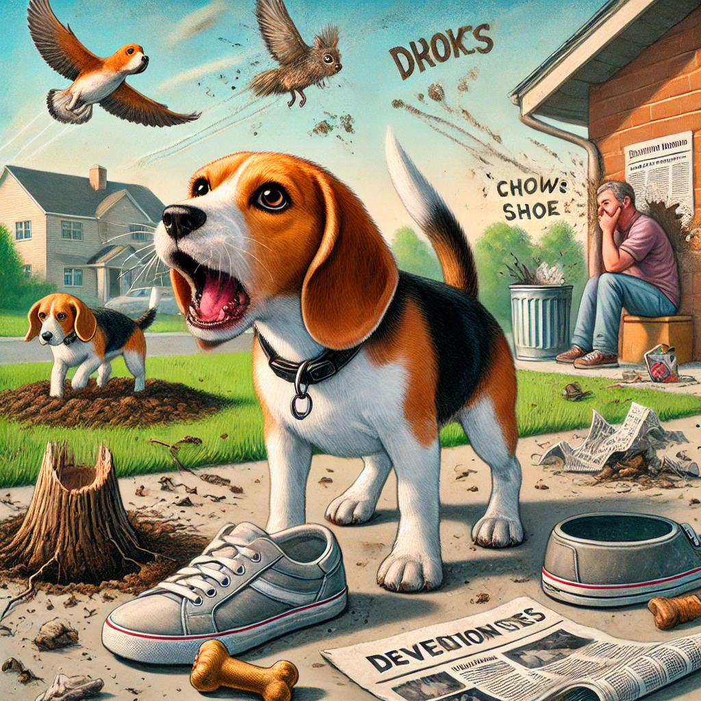 Beagle showing behavioral issues