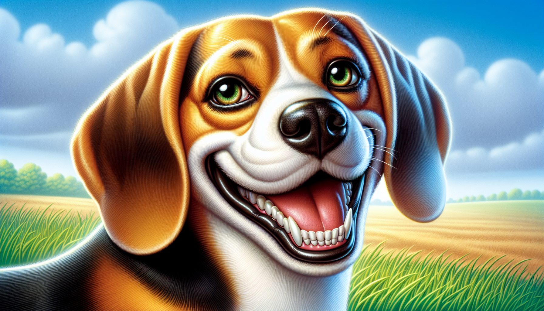 a beagle with healthy teeth