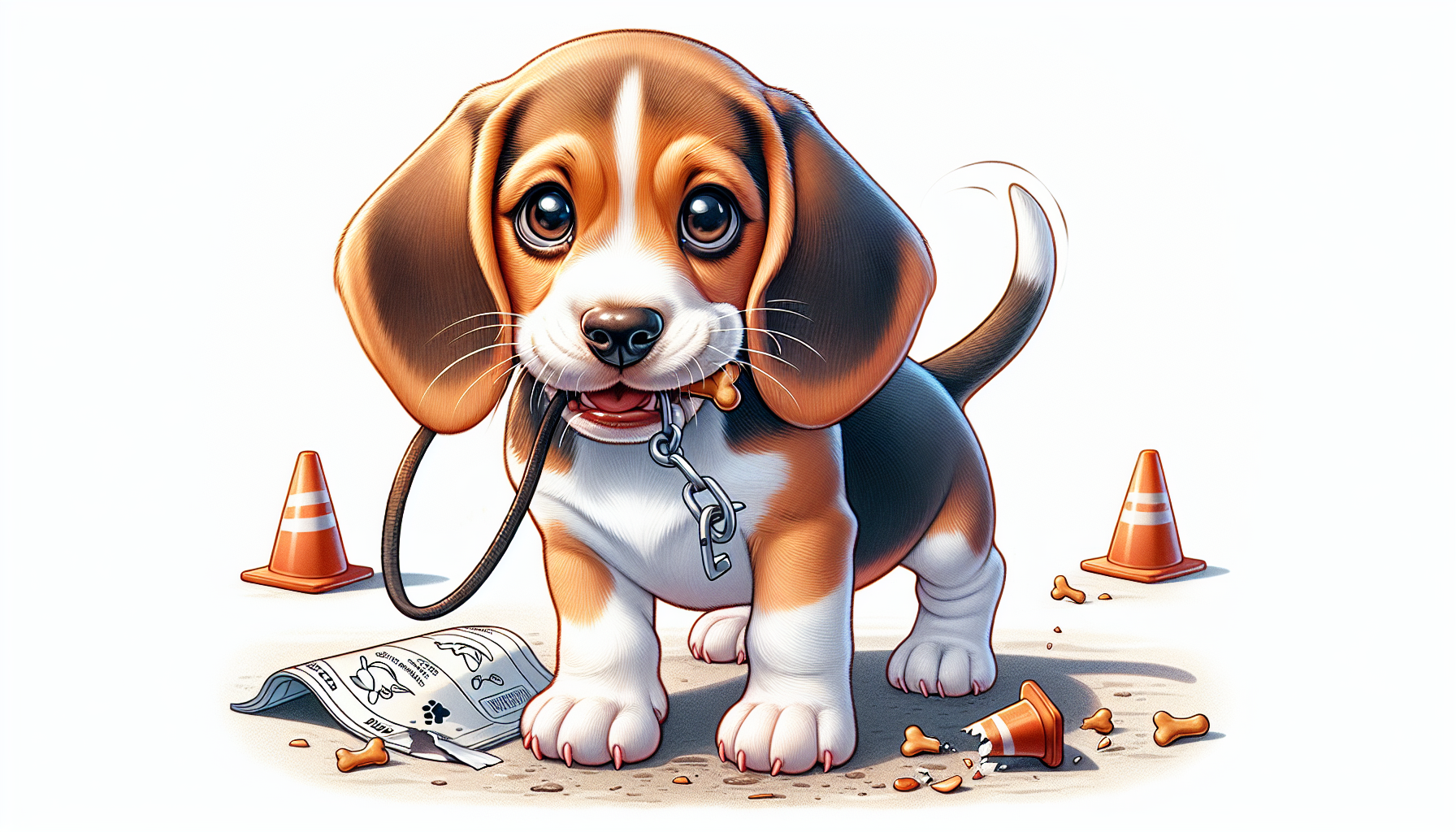 Beagle with mischievous expression