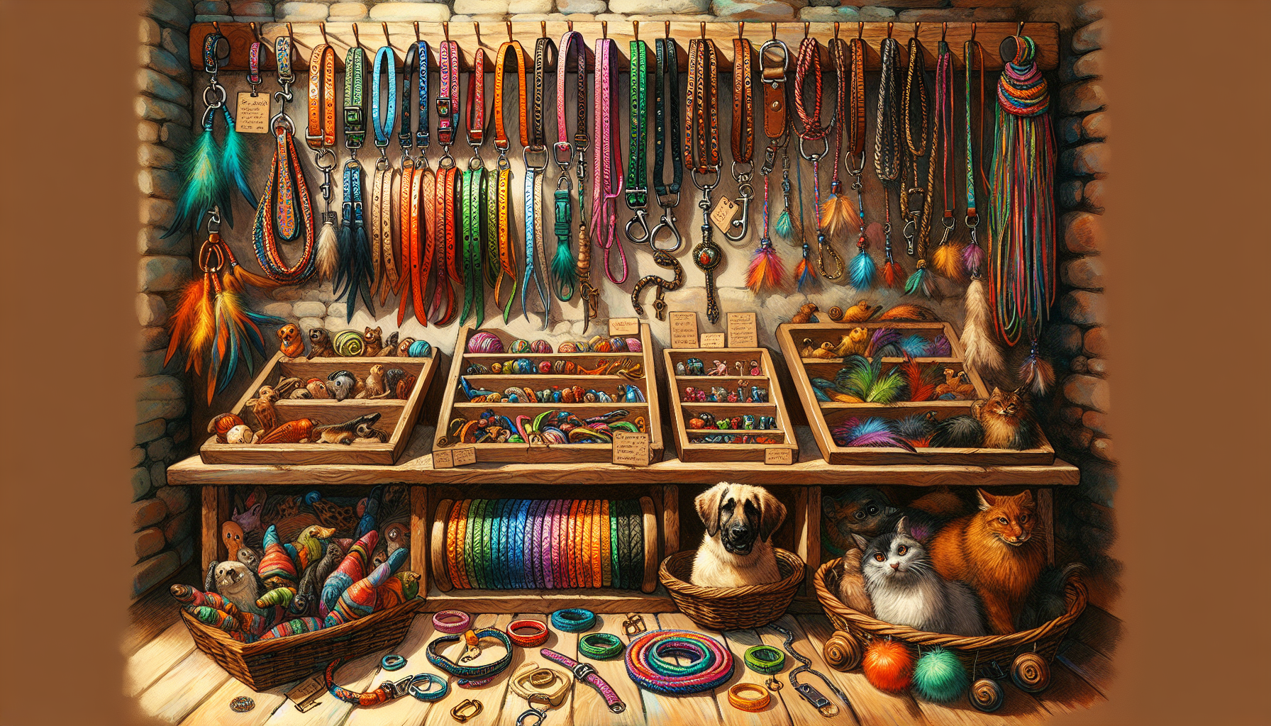 a selection of pet accessories