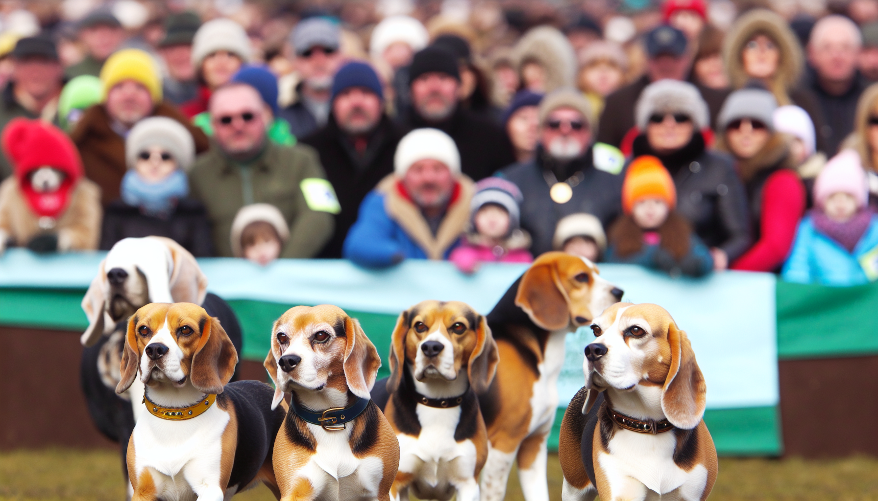 beagles participating in an American Kennel Club event